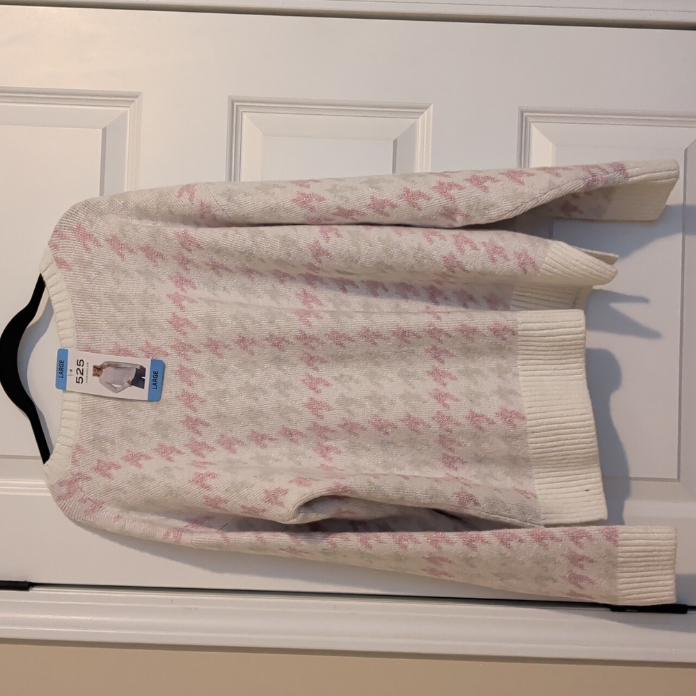 Women's Pink Sparkle Sweater Size L - Picture 4 of 5
